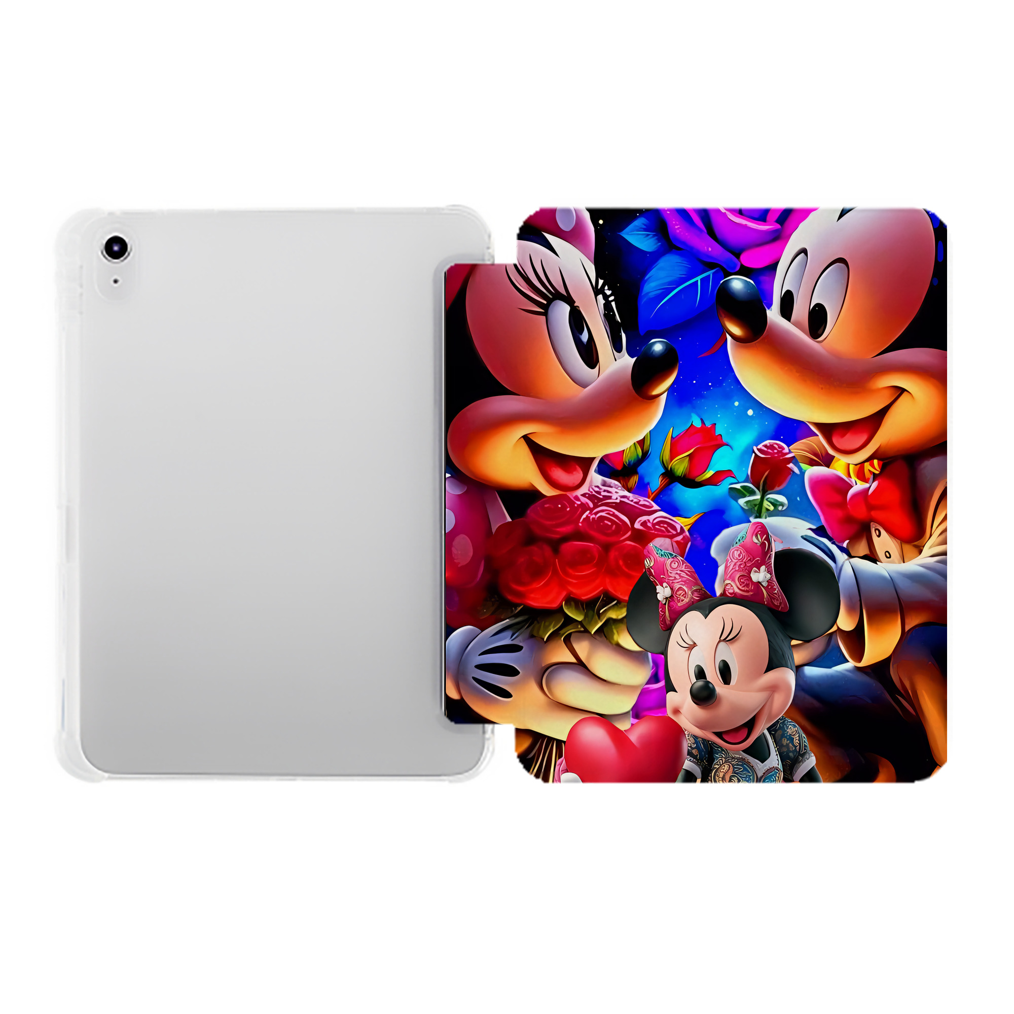 （画像用） ミッキーマウス Mickey Mouse IPad ケース ペン収納付き 三つ折りスタンド PUレザー×シリコン 対応機種9.5/10.5/10.9インチ